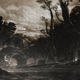 An amalgam of multiple engravings from John Martin's Paradise Lost, creating impossible landscapes of vistas within caverns and forests.