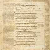 The image shows a facsimile of a page from the Venetus A manuscript of the Iliad, which is the oldest complete manuscript of the Iliad. The text is written in two columns.