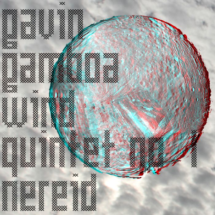 A cloudy background with an image of the moon of Uranus, Nereid, with the album's title in large font.